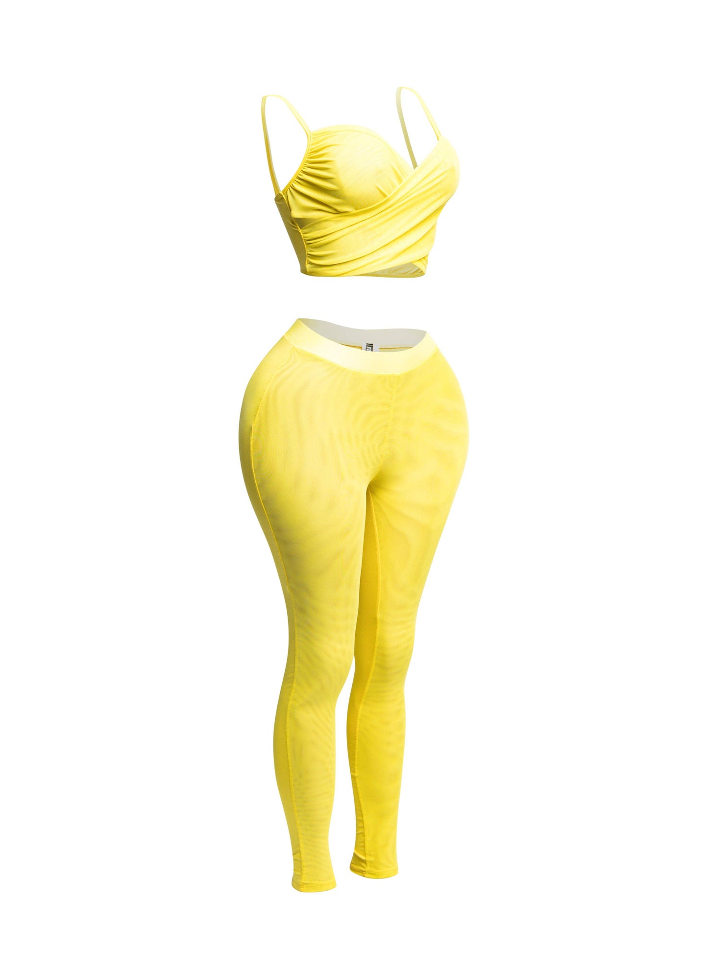 Yellow Mesh Contrast Summer Set