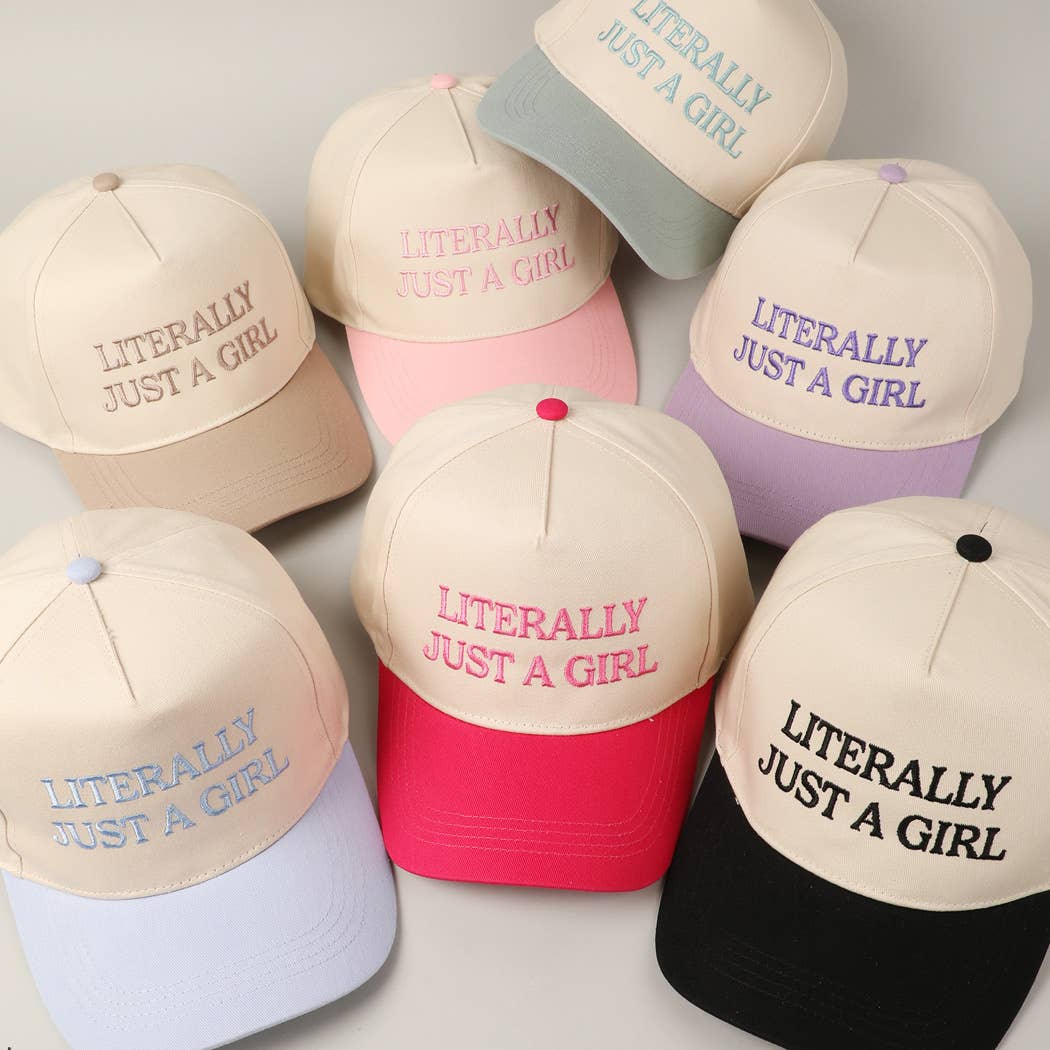 Thee “Literally Just A Girl” Embroidery Two Tone Trucker Hat