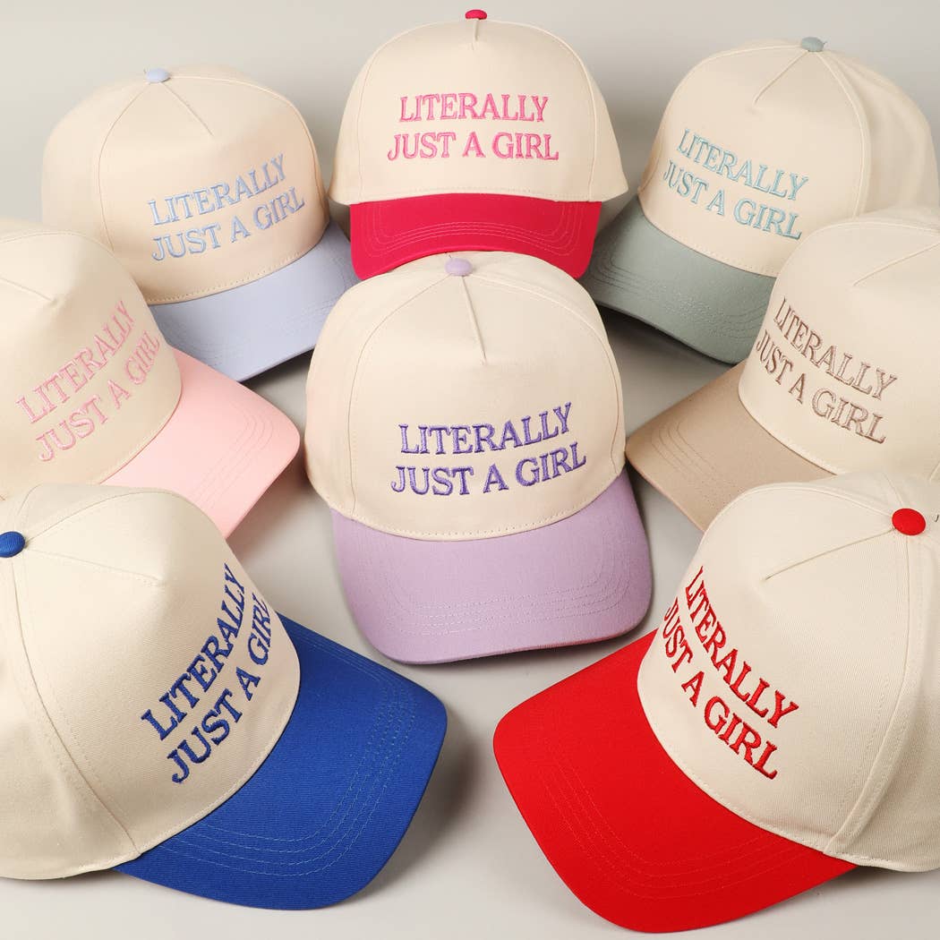 Thee “Literally Just A Girl” Embroidery Two Tone Trucker Hat