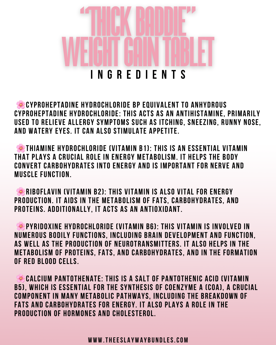 Thee “Thick Baddie” Weight Gain Tablets