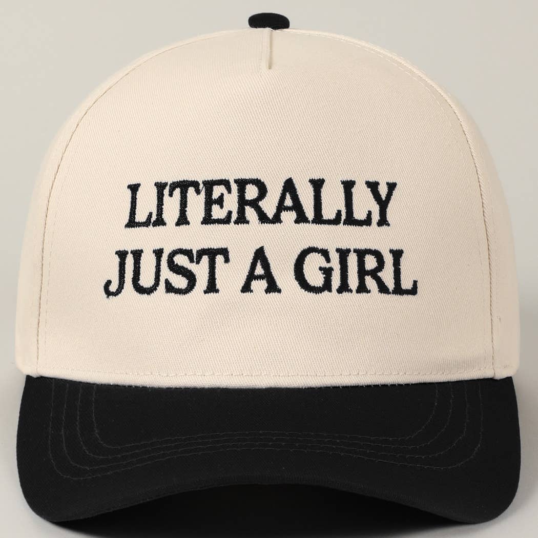 Thee “Literally Just A Girl” Embroidery Two Tone Trucker Hat