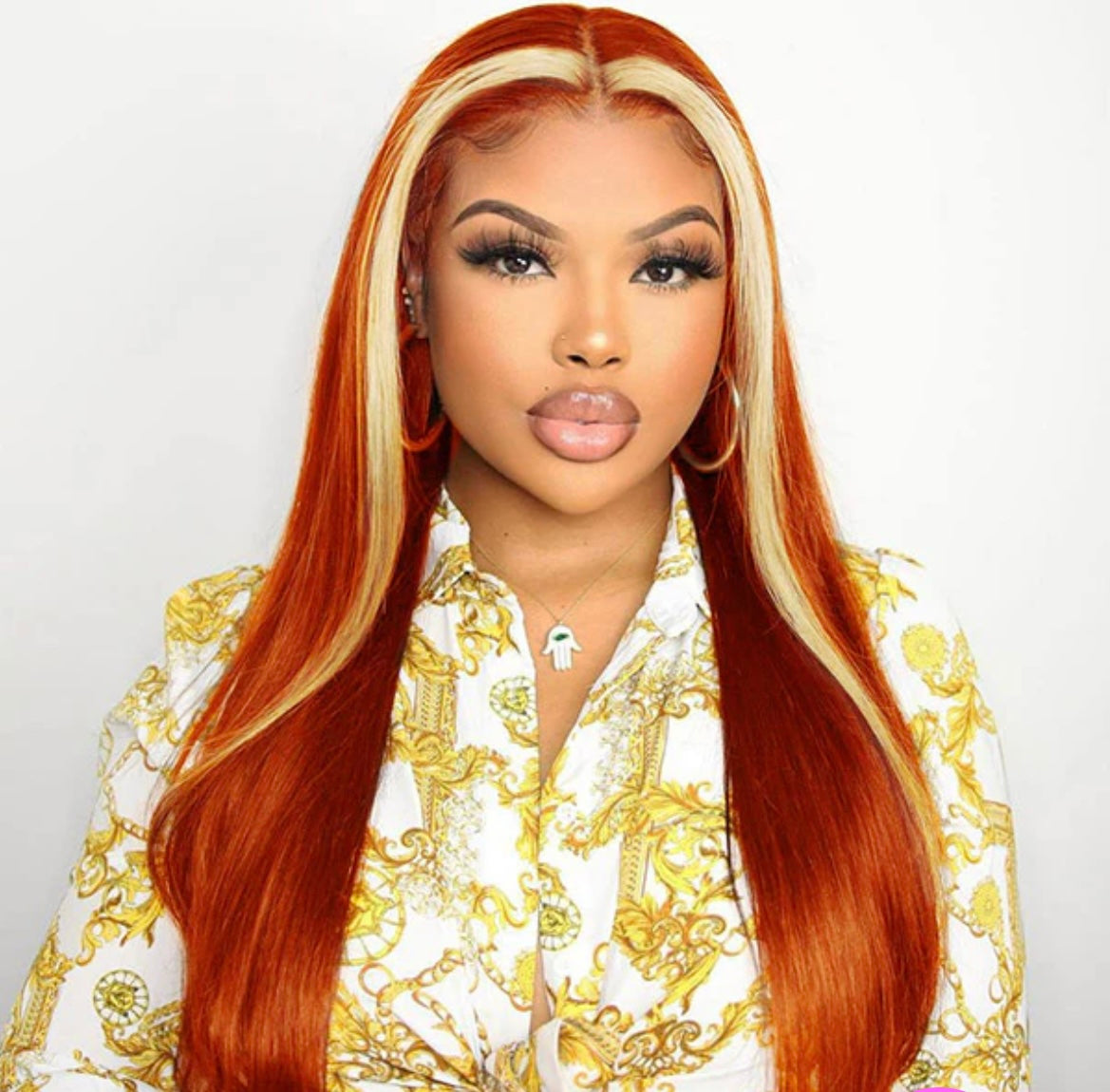 (Skunk Stripe) Transparent Frontal Wigs