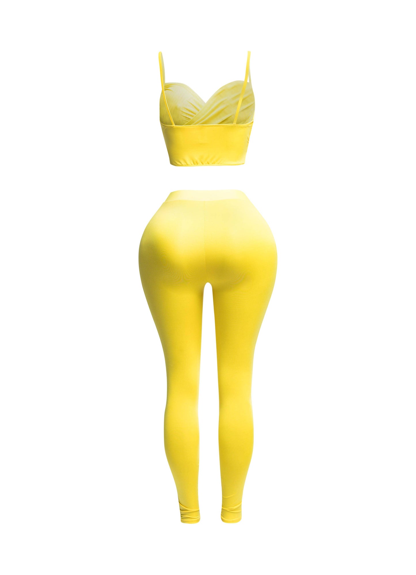 Yellow Mesh Contrast Summer Set