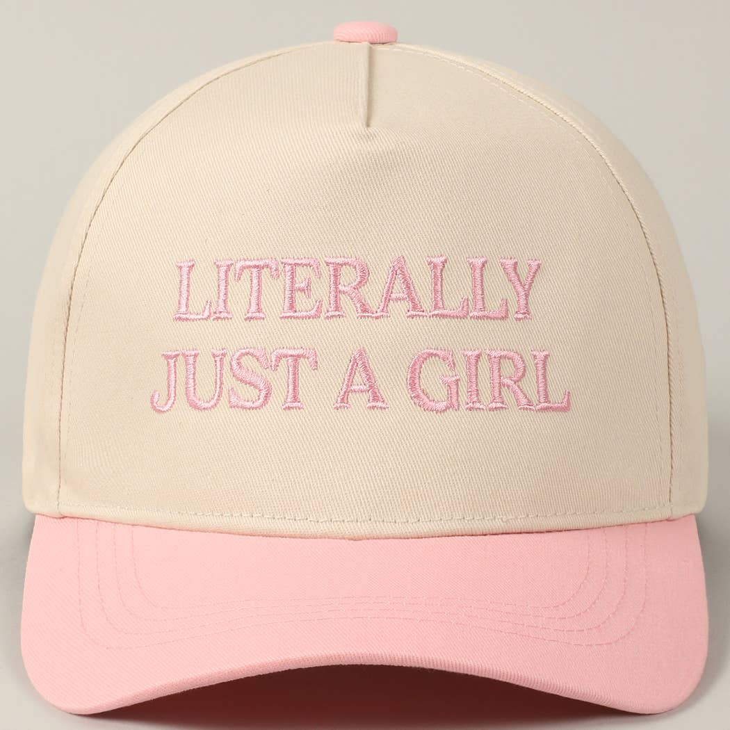 Thee “Literally Just A Girl” Embroidery Two Tone Trucker Hat