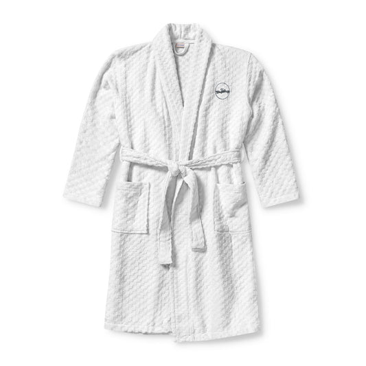 Embroidered "SlayWay" Terry Shawl Robe — Luxurious Waffle Weave Spa Robe