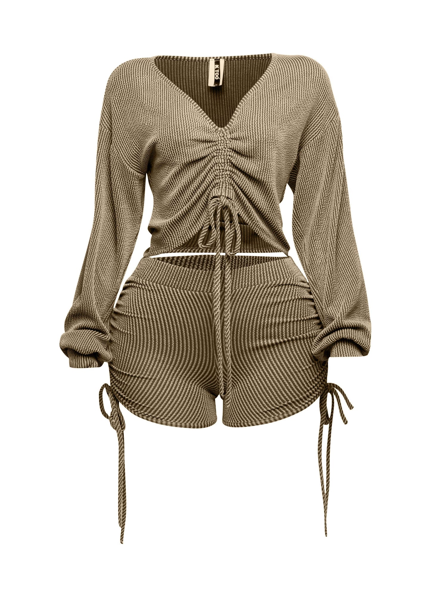 Ruched Drawstring Summer Set