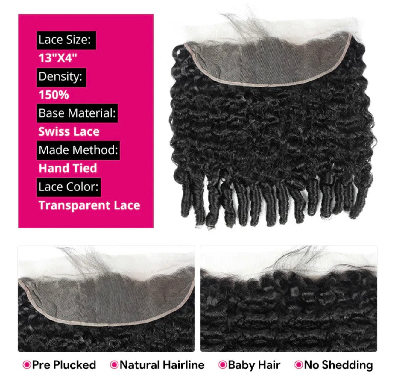 SlayWay Burmese Curly Single Closures & Frontals