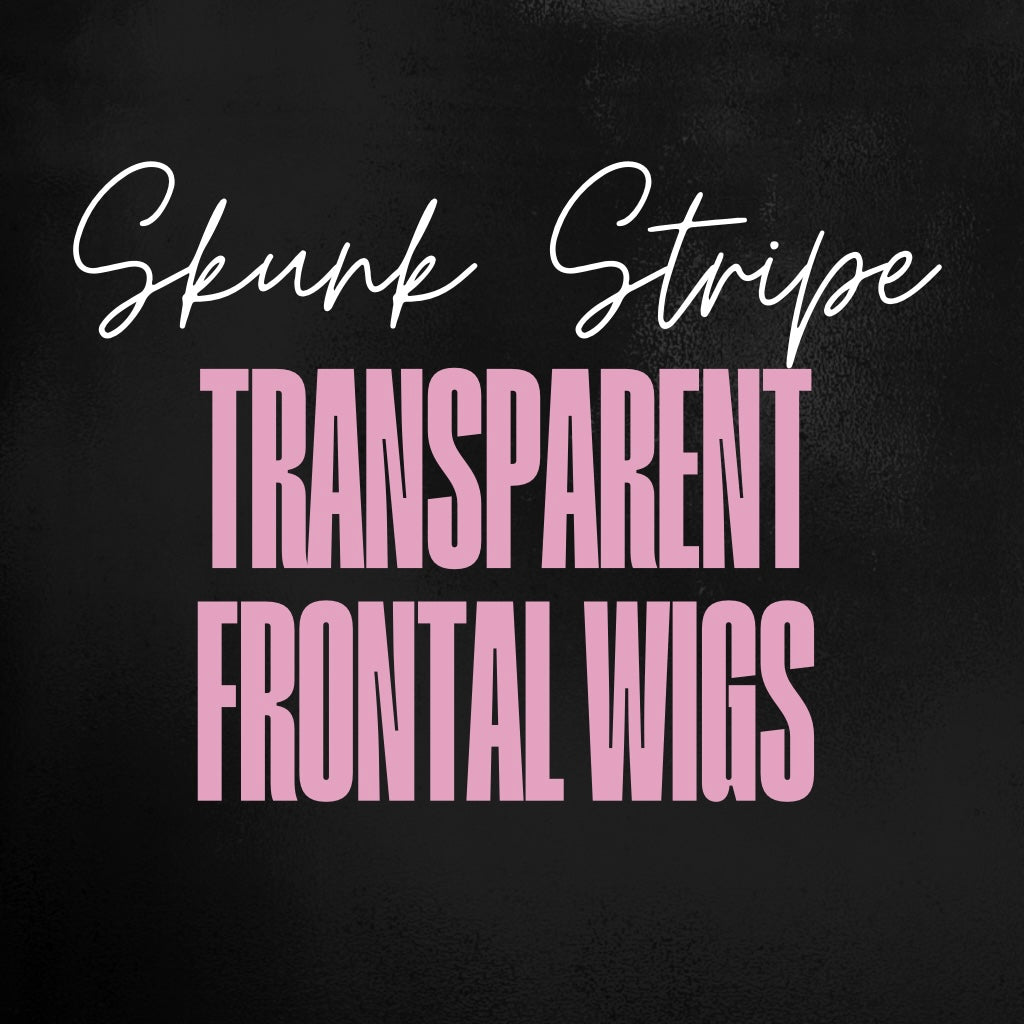 (Skunk Stripe) Transparent Frontal Wigs